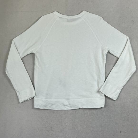 Standard James Perse Womens 0 Supima Cotton White Top Tee Terry Visible Mending - Picture 7 of 8